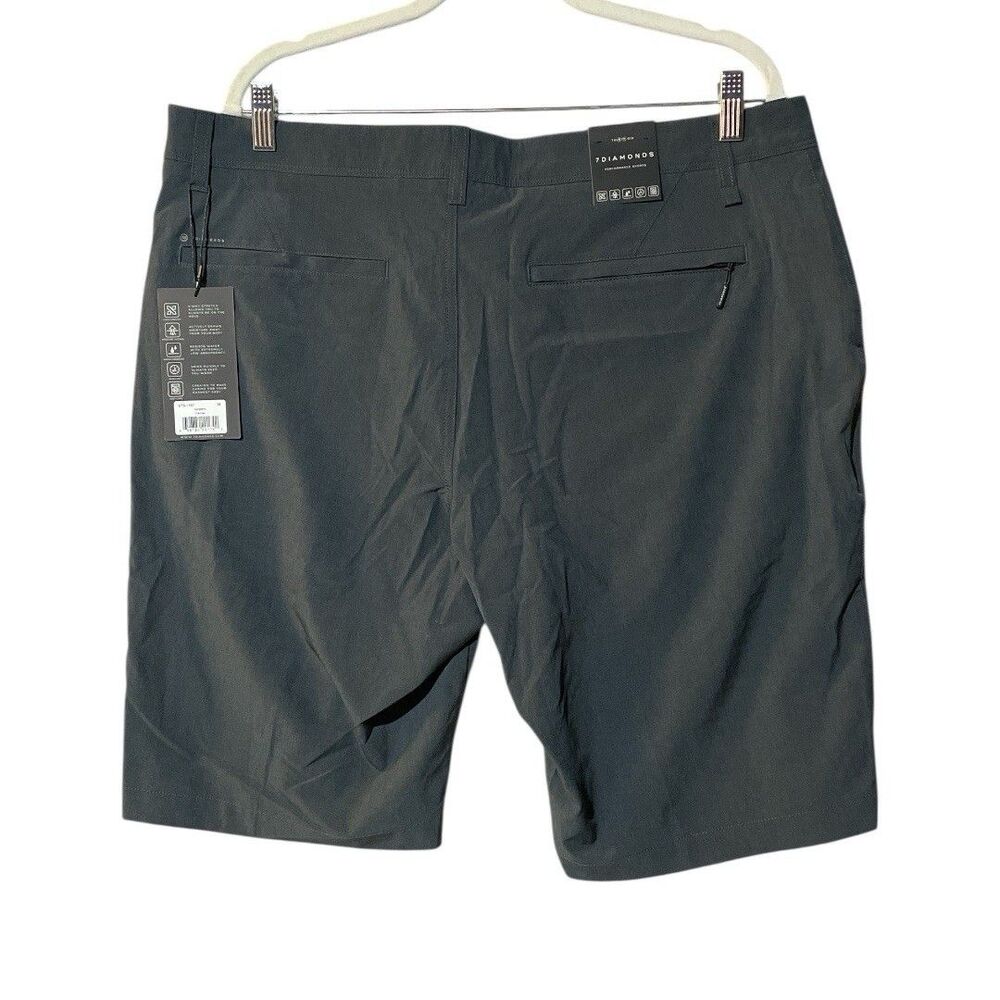 7 Diamonds Aeroplane Hybrid Stretch Performance 10” Chino Shorts Men’s 36 Gray - Picture 8 of 16